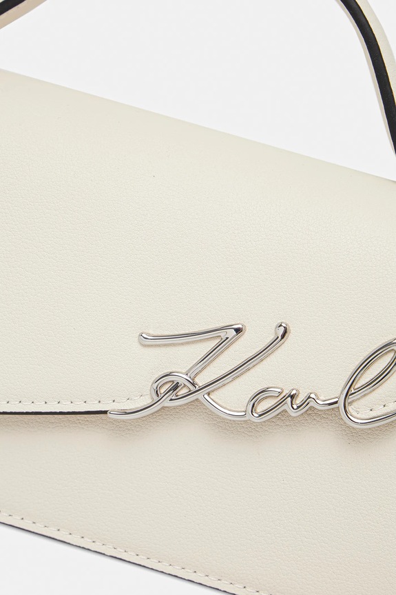Kožna torba Karl Lagerfeld K/SIGNATURE bež A1W30458