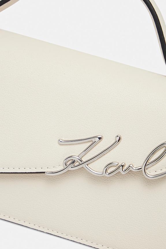 Kožna torba Karl Lagerfeld K/SIGNATURE bež A1W30458