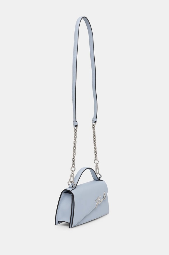 Karl Lagerfeld torebka skórzana K/SIGNATURE A1W30458 niebieski AA00