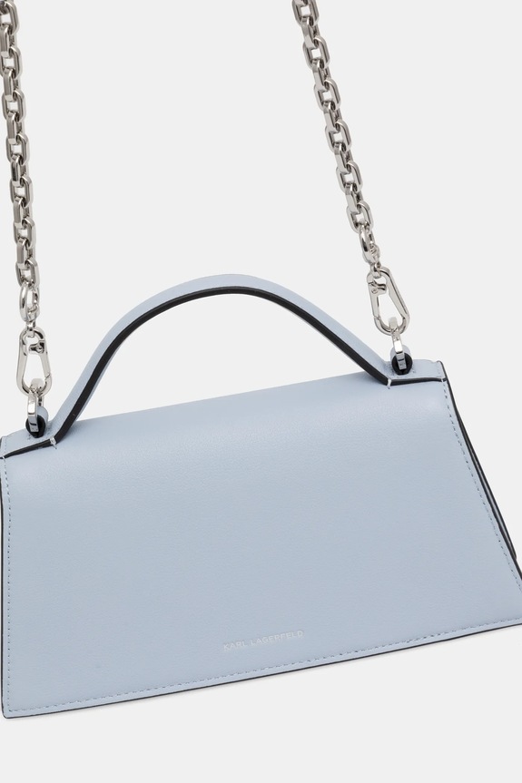 Akcesoria Karl Lagerfeld torebka skórzana K/SIGNATURE A1W30458 niebieski