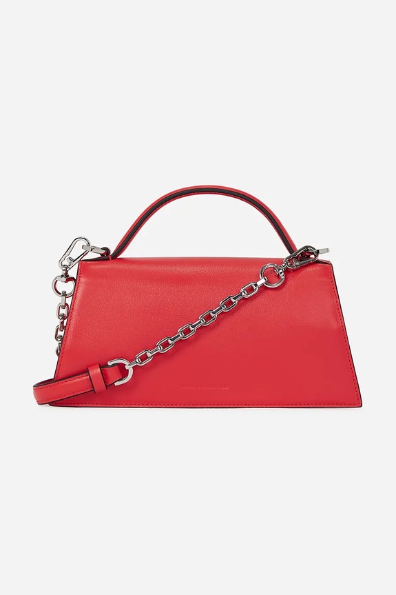 Usnjena torbica Karl Lagerfeld K/SIGNATURE A1W30458 rdeča AA00