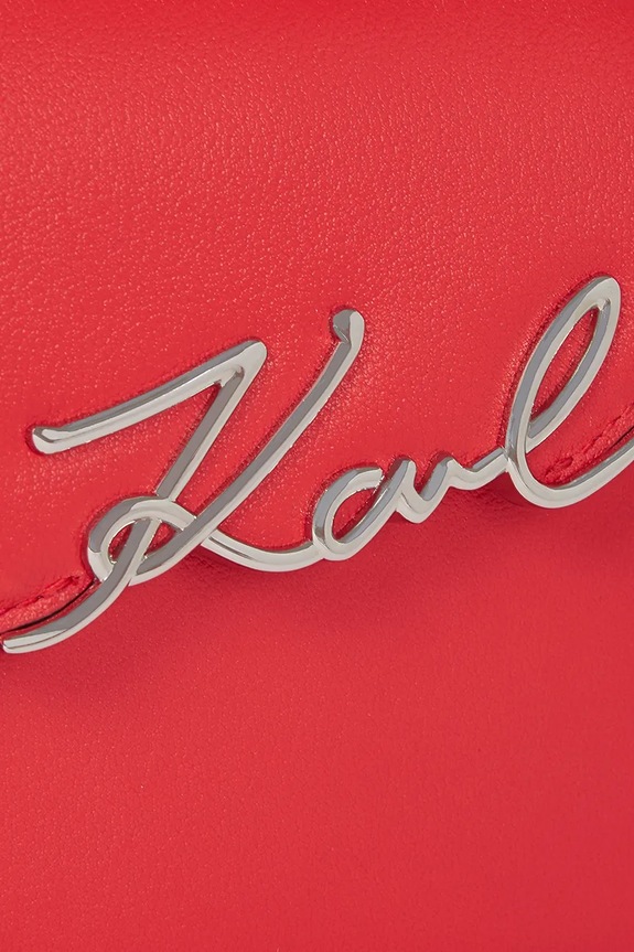 Usnjena torbica Karl Lagerfeld K/SIGNATURE rdeča A1W30458