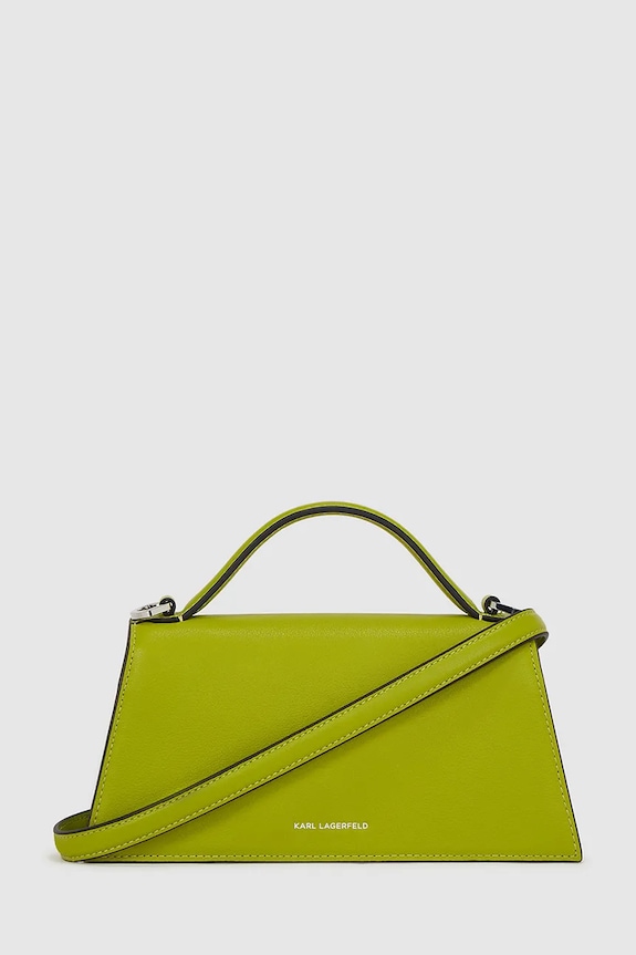 Usnjena torbica Karl Lagerfeld K/SIGNATURE A1W30458 zelena AA00