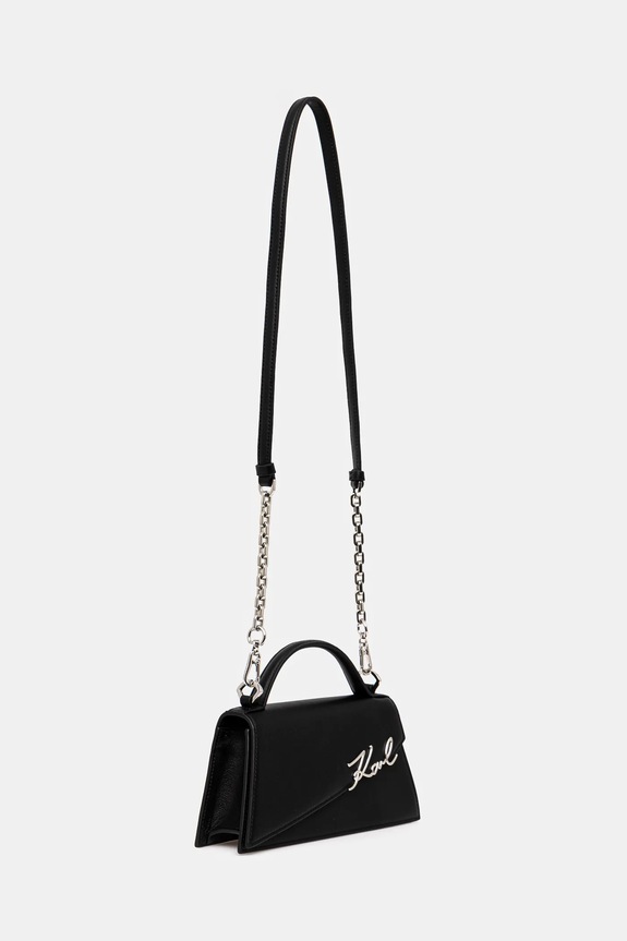 Δερμάτινη τσάντα Karl Lagerfeld K/SIGNATURE A1W30458 μαύρο AA00