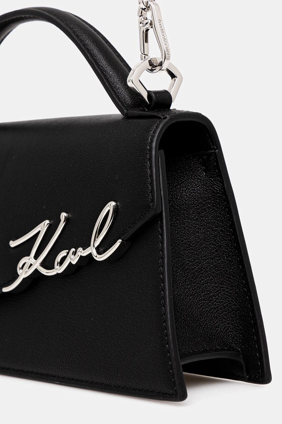 Αξεσουάρ Δερμάτινη τσάντα Karl Lagerfeld K/SIGNATURE A1W30458 μαύρο