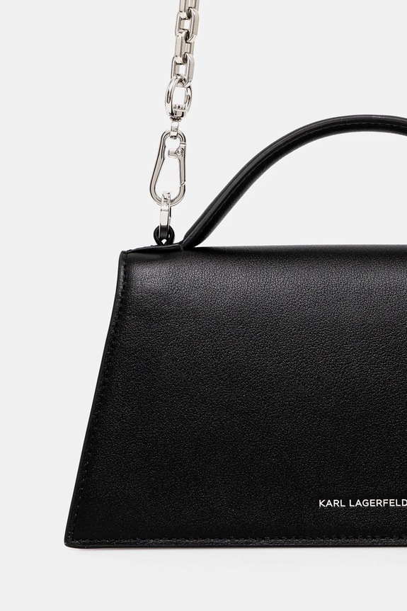 Δερμάτινη τσάντα Karl Lagerfeld K/SIGNATURE μαύρο A1W30458