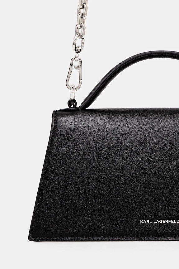Δερμάτινη τσάντα Karl Lagerfeld K/SIGNATURE μαύρο A1W30458