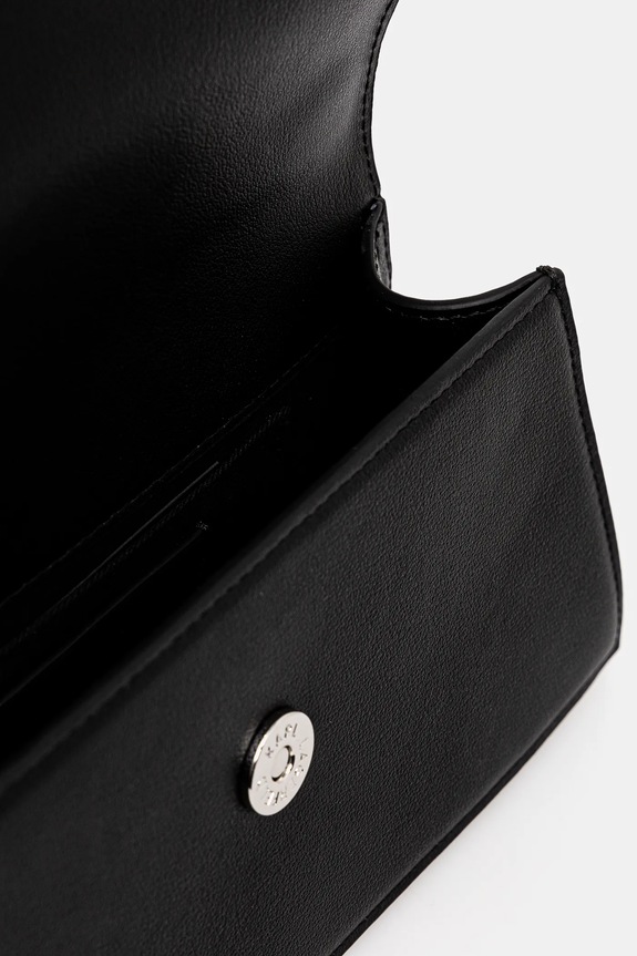 Δερμάτινη τσάντα Karl Lagerfeld K/SIGNATURE A1W30458 μαύρο