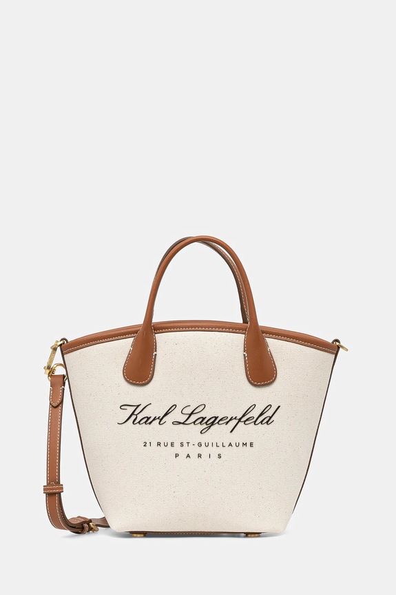 Karl Lagerfeld torebka nie mieści A4 beżowy A1W46076