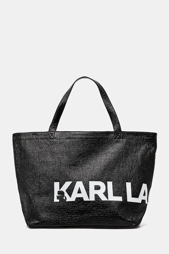 Karl Lagerfeld torebka bawełniana mieści A4 czarny A1W50064