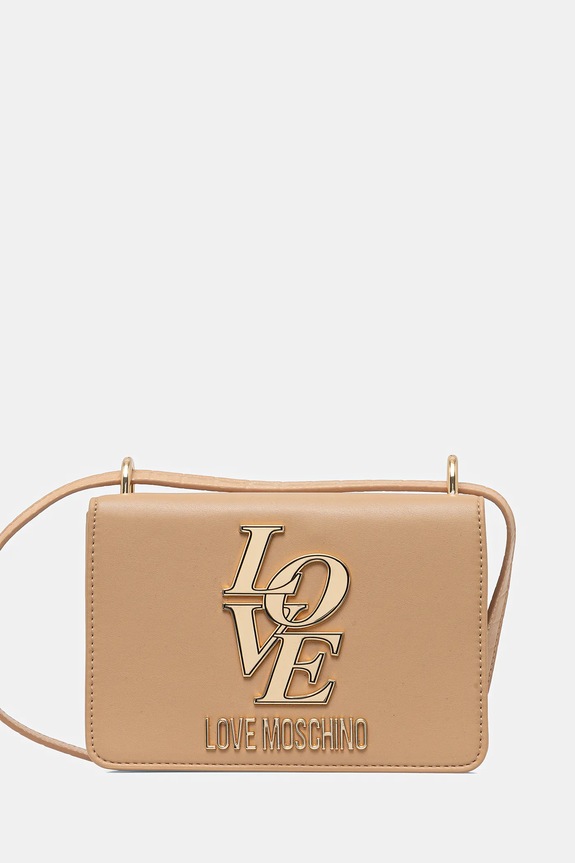 Love Moschino torebka aplikacja beżowy JC4158PP1