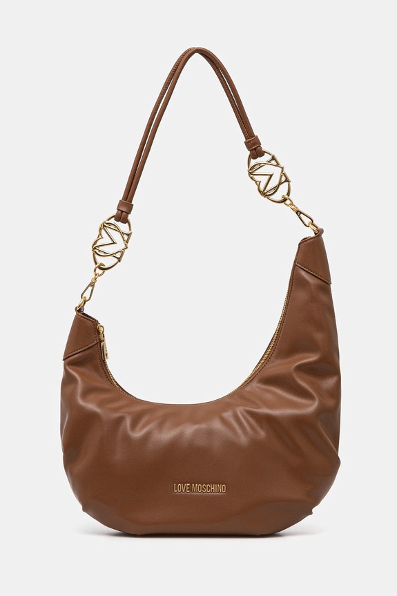 Love Moschino torebka nie mieści A4 brązowy JC4053PP1