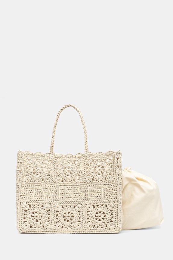 Twinset torebka mieści A4 beżowy 251TB7410