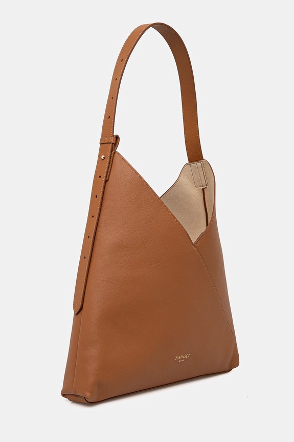 Twinset borsa a mano in pelle 251TD8330 marrone SS25