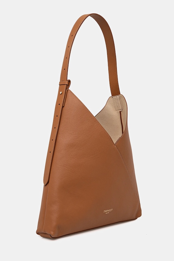 Twinset borsa a mano in pelle 251TD8330 marrone SS25