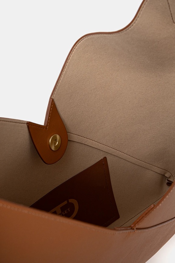 Twinset borsa a mano in pelle 251TD8330 marrone
