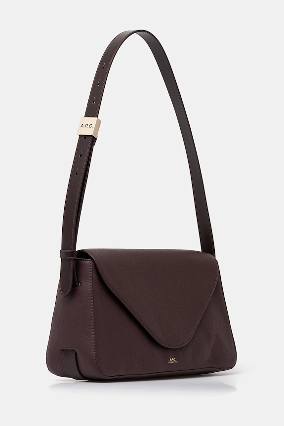 Kožená kabelka A.P.C. sac daria flap PXBCD.F61901 burgundské SS25