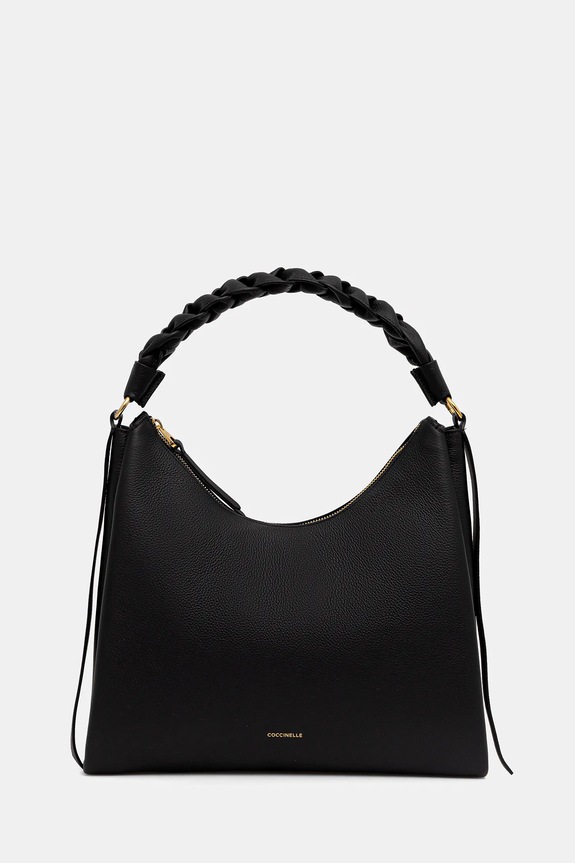 Δερμάτινη τσάντα Coccinelle λείο δέρμα μαύρο E1.M50.13.02.01