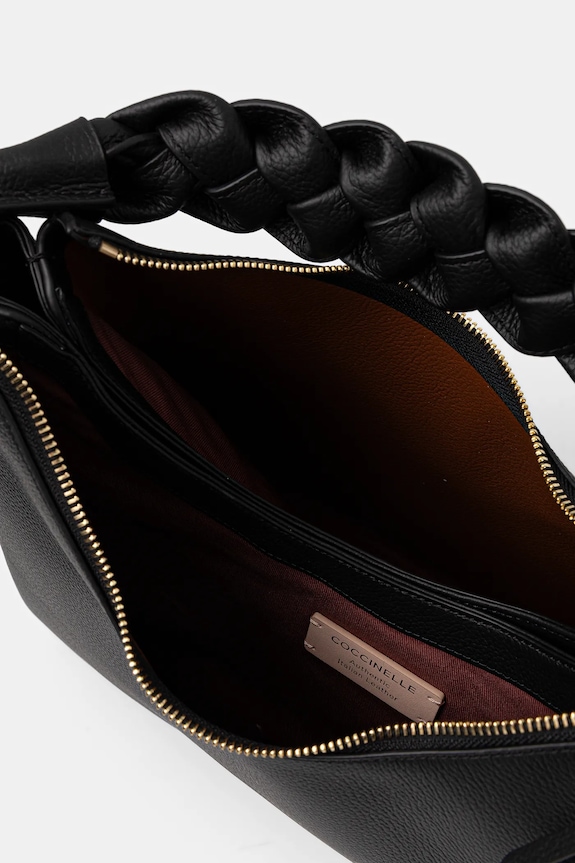Δερμάτινη τσάντα Coccinelle E1.M50.13.02.01 μαύρο