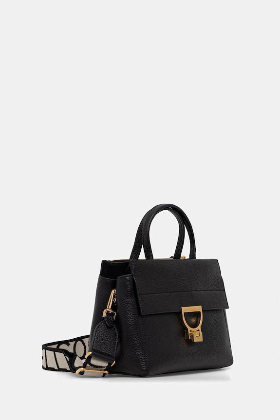 Δερμάτινη τσάντα Coccinelle E1.SHA.58.01.01 μαύρο SS26