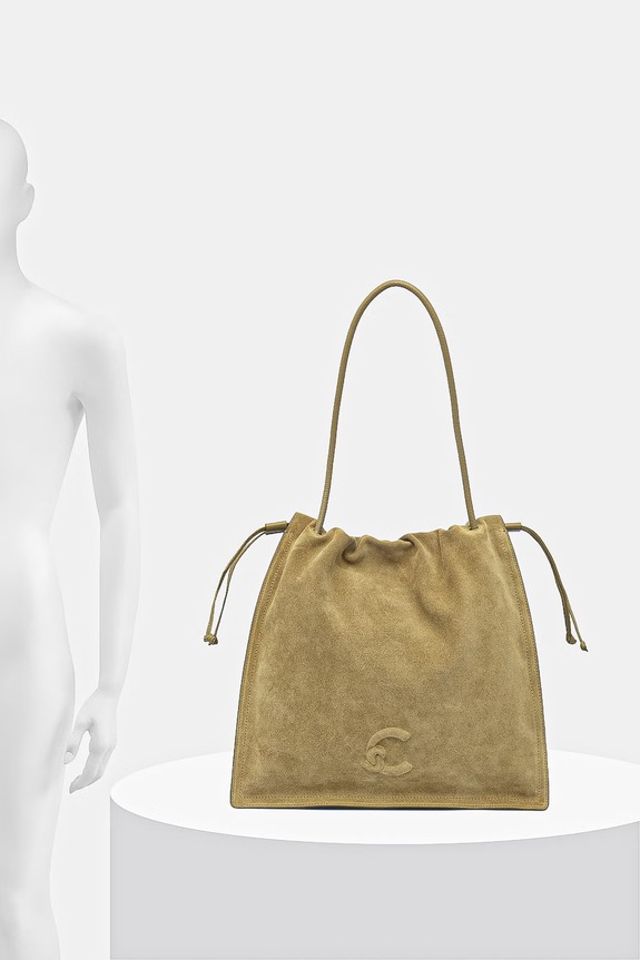 Coccinelle shopper torba za žene od brušene kože COCCINELLEDULSE SUEDE E1.SS6.11.01.01 zelena