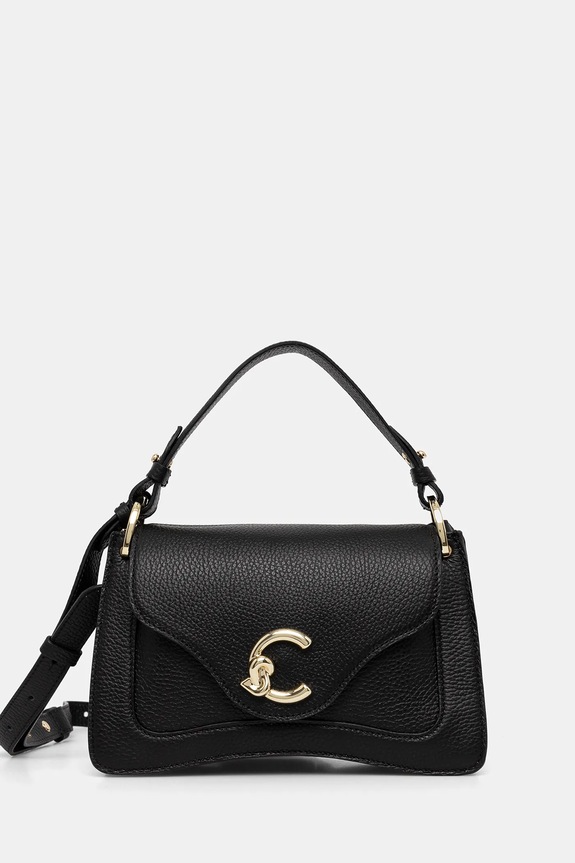 Coccinelle borsa a mano in pelle pelle fiore nero E1.SSL.18.02.01