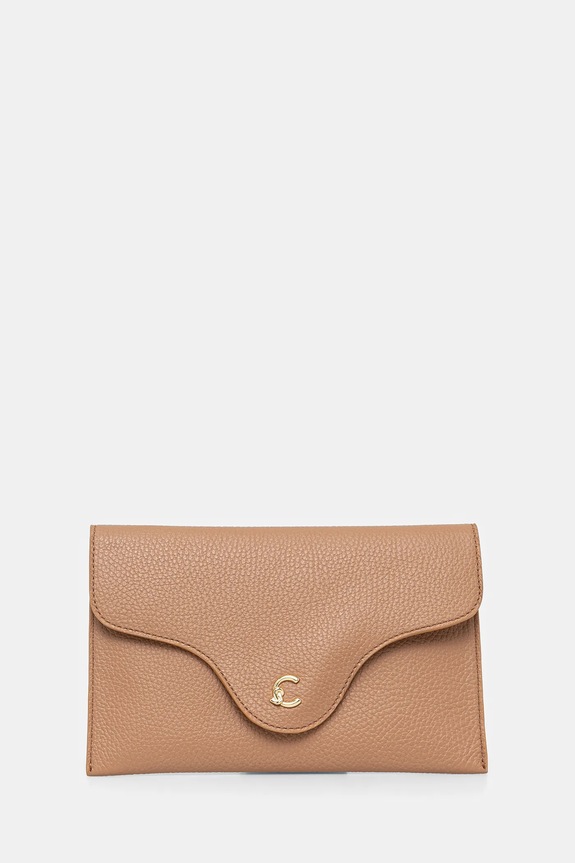 Coccinelle pochette di pelle pelle fiore beige E5.SSL.19.01.01