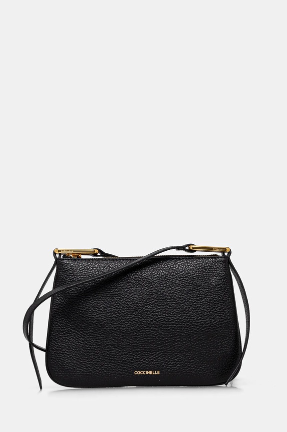 Δερμάτινη τσάντα Coccinelle λείο δέρμα μαύρο E5.MQF.55.03.01