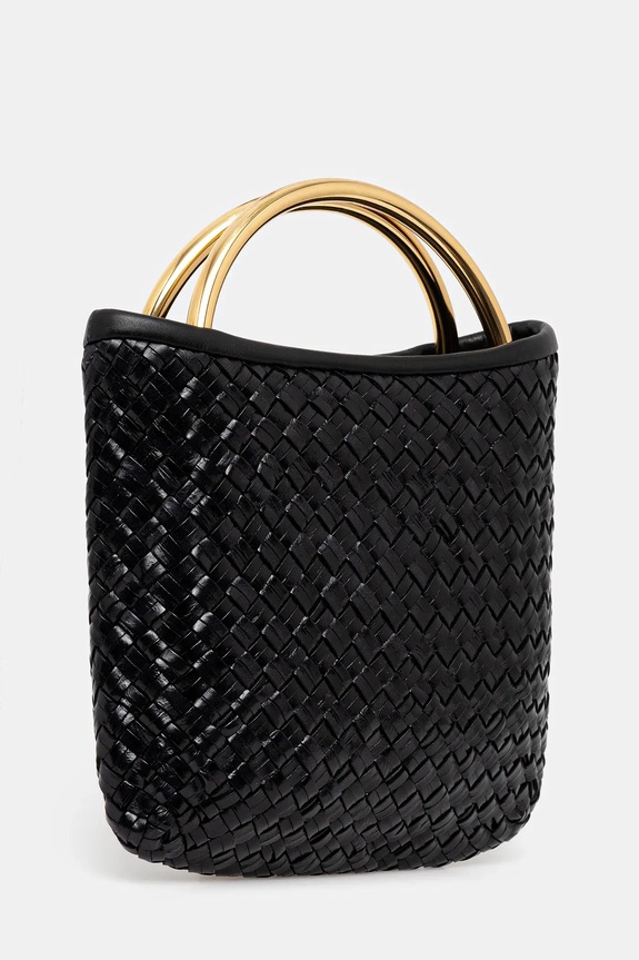 Luisa Spagnoli geantă de piele 542188 negru SS25