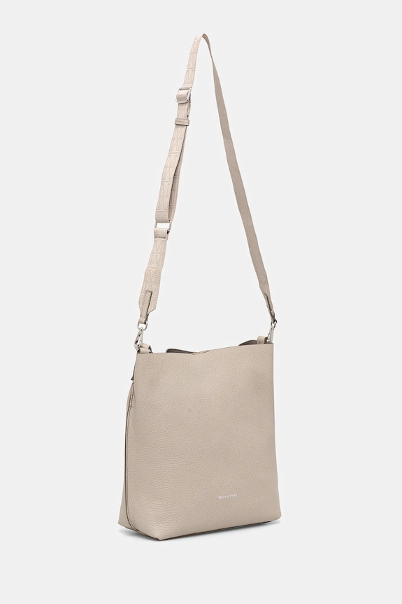 Kožená kabelka Marc O'Polo 41019651101109 šedá SS25