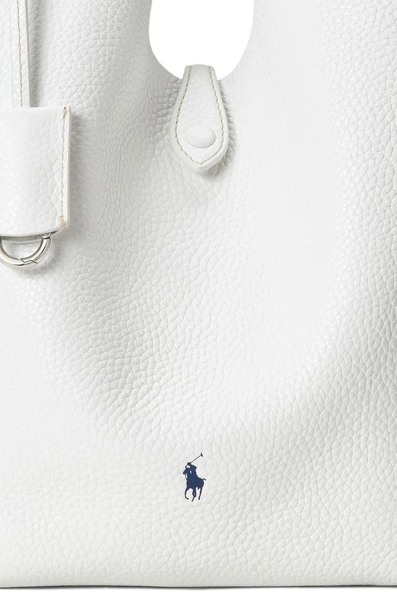 Kožená kabelka Polo Ralph Lauren Tote 428938031 biela