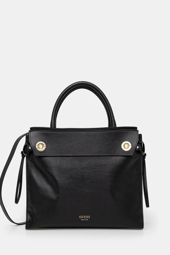 Guess bőr táska BIANCA nappa bőr fekete HWBIAA.L5117