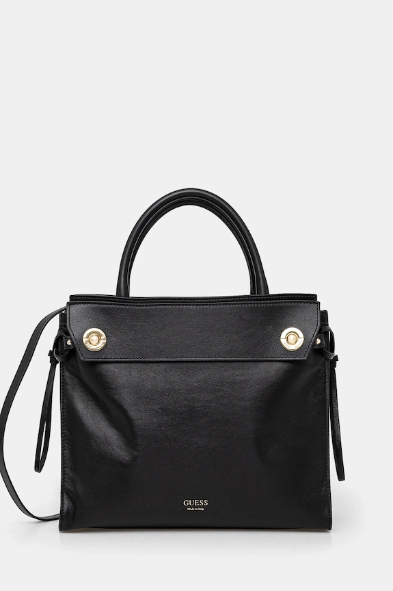 Guess bőr táska BIANCA nappa bőr fekete HWBIAA.L5117