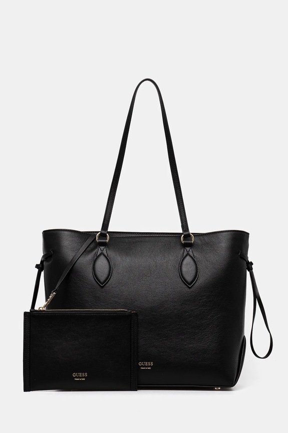 Guess torebka skórzana FLORENCE skóra licowa czarny HWFLNC.L5165