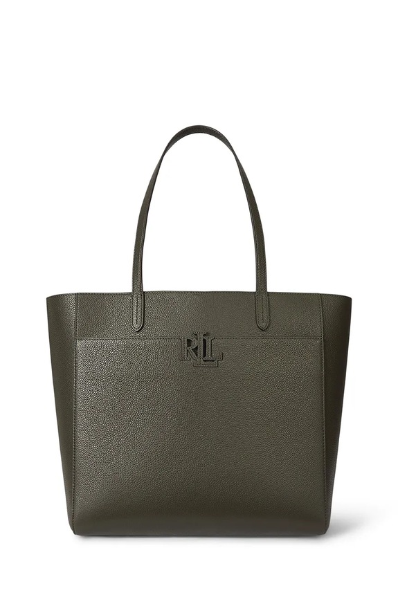 Lauren Ralph Lauren torebka skórzana skóra licowa zielony 431960183