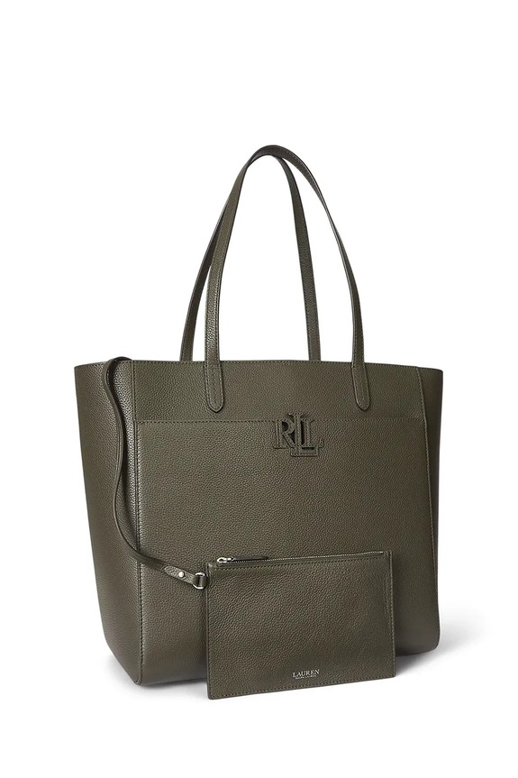 Lauren Ralph Lauren torebka skórzana 431960183 zielony AW25