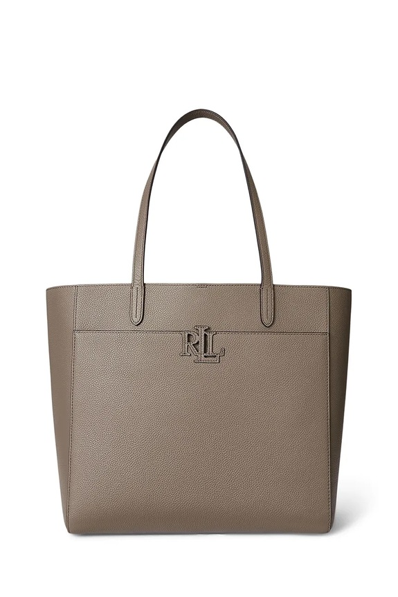 Кожена чанта Lauren Ralph Lauren гладка кожа кафяв 431960183