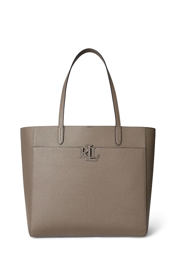 Кожена чанта Lauren Ralph Lauren гладка кожа кафяв 431960183