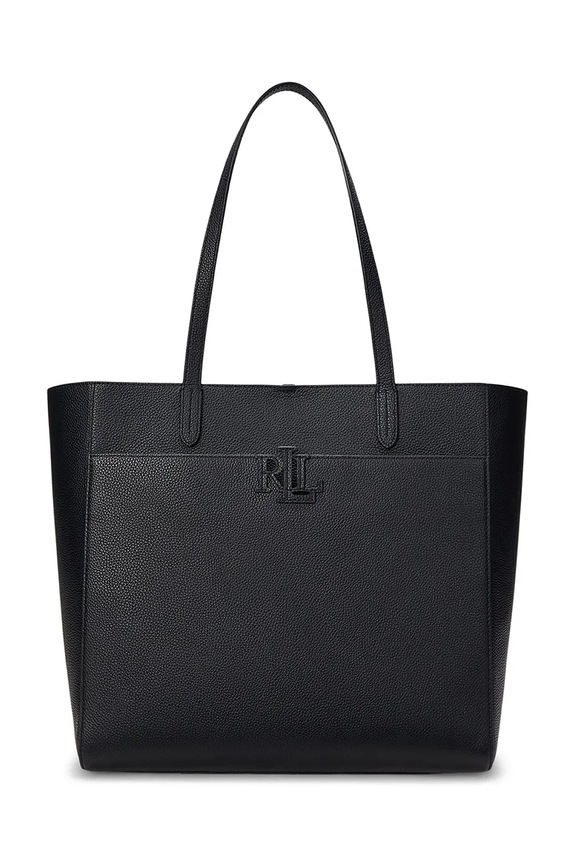 Kožená kabelka Lauren Ralph Lauren přírodní kůže černá 431960183