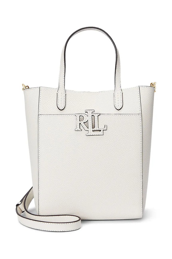 Lauren Ralph Lauren geantă de piele uni alb 431966760