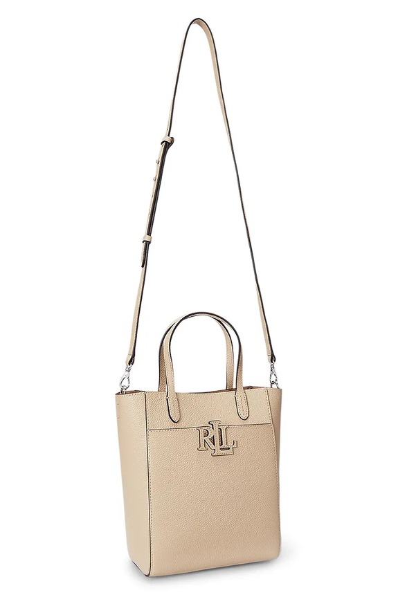 Lauren Ralph Lauren torebka skórzana 431966760 beżowy SS26