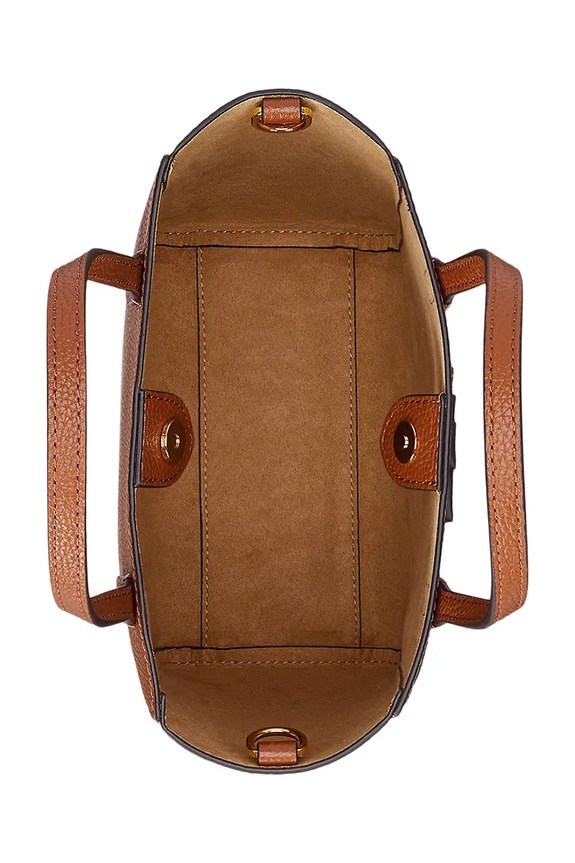 Kožna torba Lauren Ralph Lauren smeđa 431966760