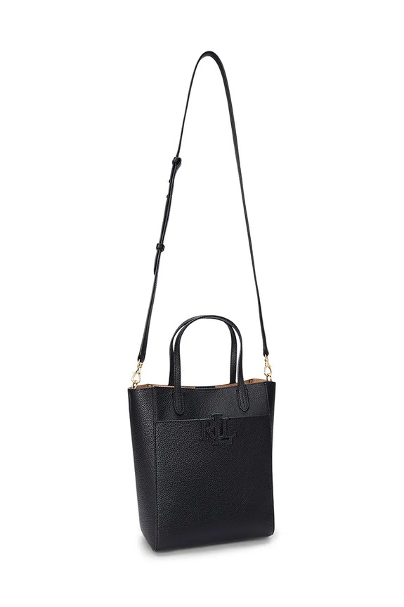 Doplnky Kožená kabelka Lauren Ralph Lauren 431966760 čierna