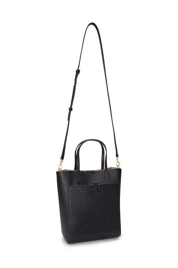 Doplnky Kožená kabelka Lauren Ralph Lauren 431966760 čierna