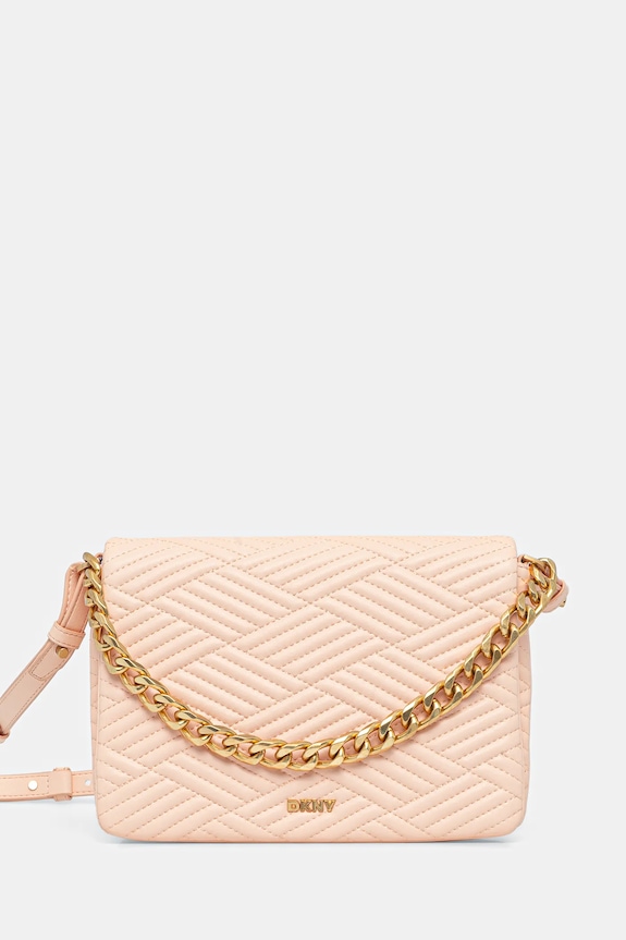 Dkny borsa a mano in pelle pelle fiore beige R44EKI05
