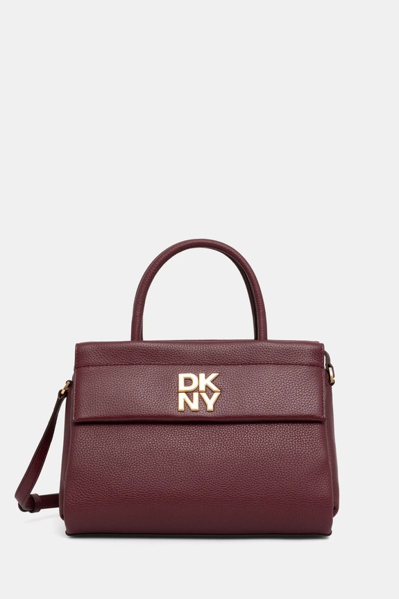 Kožená kabelka Dkny přírodní kůže burgundské R44DAI70