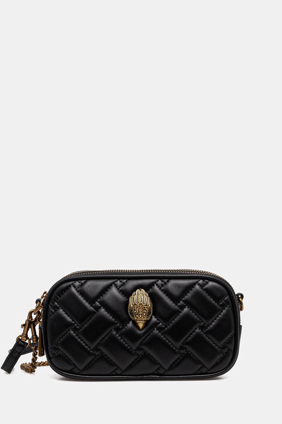 Kurt Geiger London borsa a mano in pelle pelle fiore nero 4026500109