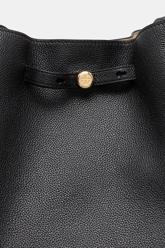 Kožna torba Tory Burch Romy Pebbled Tote crna 163388.001