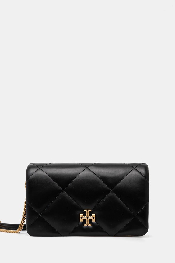 Tory Burch torebka skórzana Kira Diamond Quilt skóra licowa czarny 158624.001