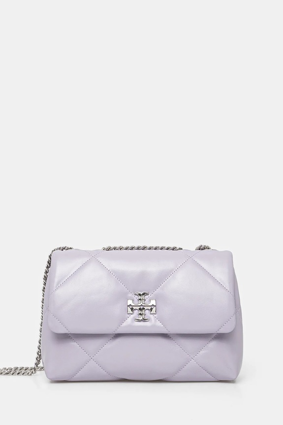 Kožená kabelka Tory Burch Kira Diamond Quilt přírodní kůže fialová 154706.500